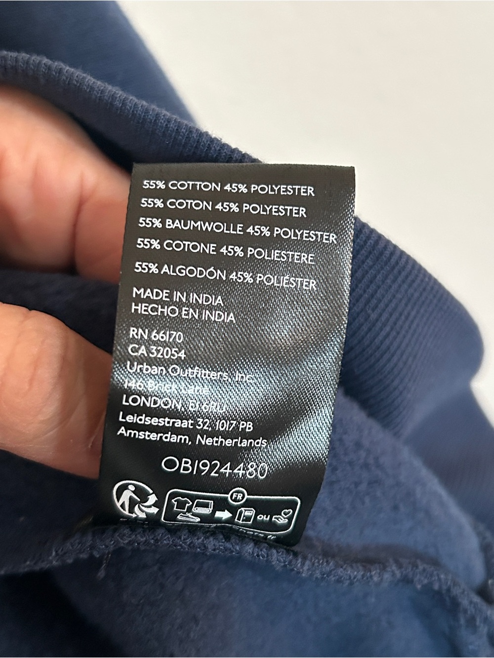 Pilcro Johnny Collar Pullover Sweatshirt Top, Navy Blue, Size Medium - Picture 8 of 11